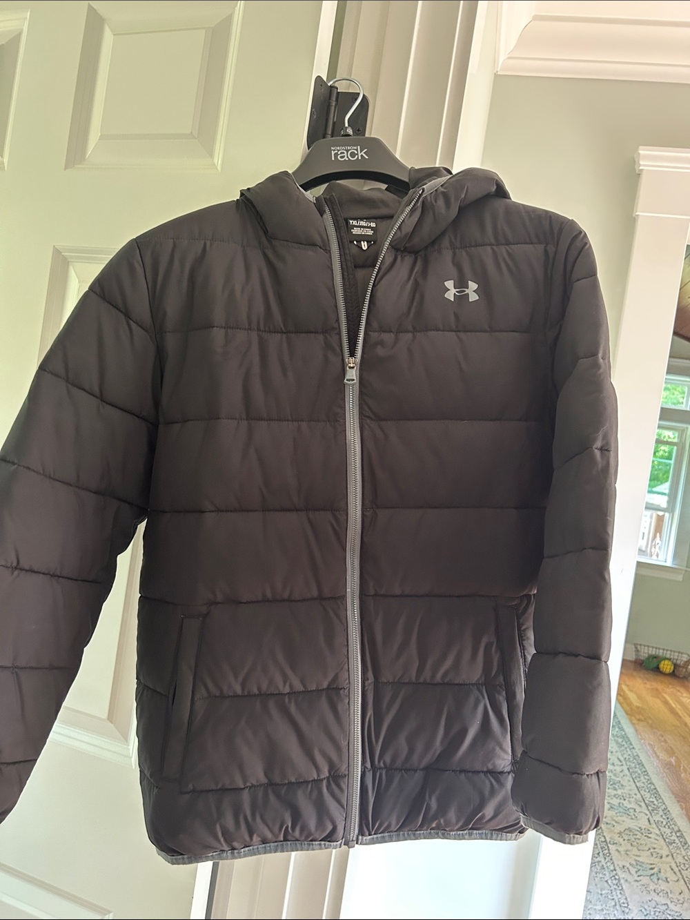 Under Armour Black Quilted Hooded Kids Puffer Jacket